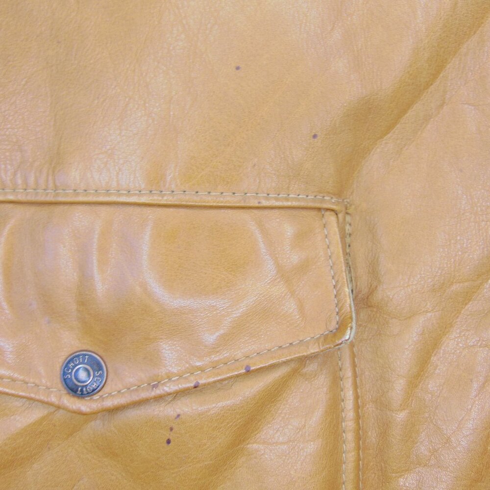 Schott Mens A-2 VTG Bomber Jacket Leather Cognac Brown Size 48 XL / XXL - Picture 5 of 11